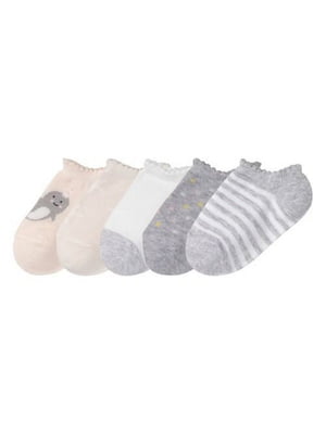 Набір коротких різнокольорових шкарпеток в принт (5 пар) | 6847969