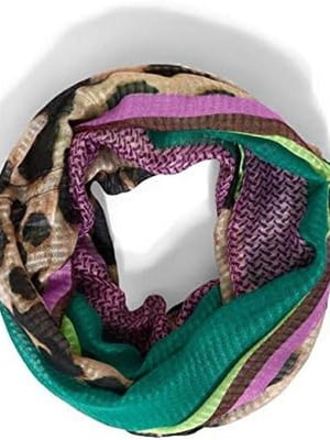 Різнокольоровий шарф в принт | 6848038