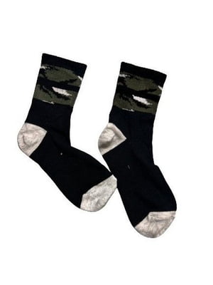 Шкарпетки чорні з камуфляжним малюнком | 6848126
