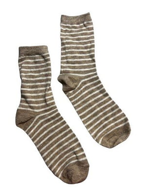 Шкарпетки бежеві в смужку | 6848158