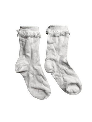 Білі шкарпетки, декоровані мереживом | 6848252