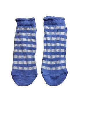 Шкарпетки блакитно-білі в клітинку | 6848300