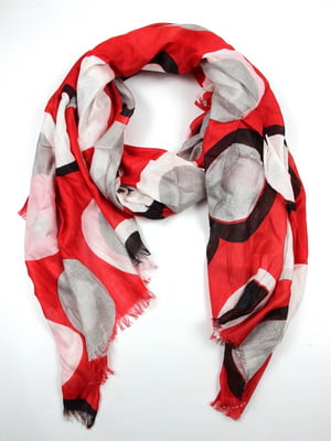 Червоний шарф в принт | 6848345