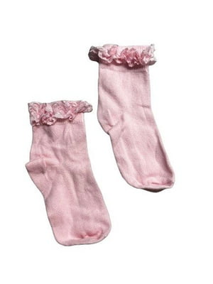 Рожеві шкарпетки, оздоблені мереживом | 6848380
