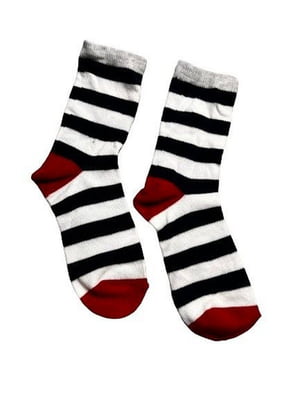 Шкарпетки біло-чорні в смужку | 6848414