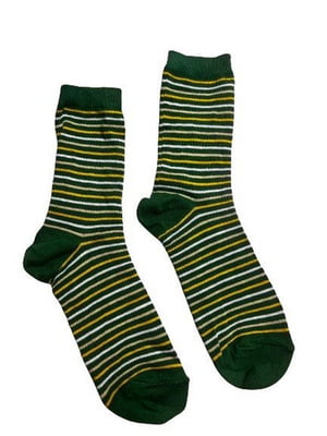 Чорно-зелені шкарпетки в смужку | 6848817