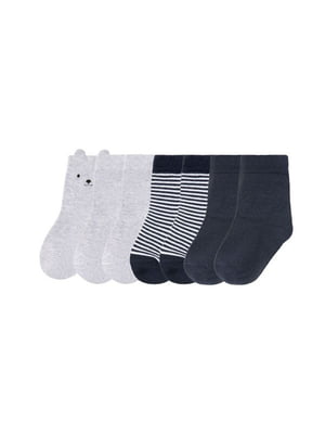 Набір синьо-білих шкарпеток (7 пар) | 6848914