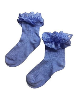 Шкарпетки блакитні з рюшами | 6848948