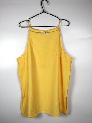 Коротка жовта сукня в білизняному стилі | 6848978