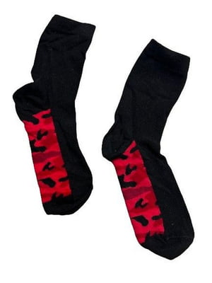 Шкарпетки чорно-червоні з малюнком | 6849069