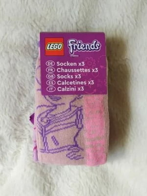 Набір різнокольорових шкарпеток з малюнком (3 пари) | 6849071