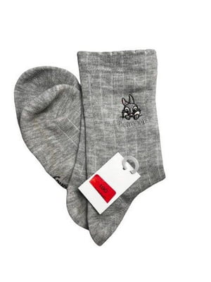Сірі шкарпетки з малюнком “Кролик” | 6849114