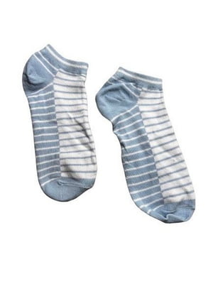 Шкарпетки блакитно-білі в смужку | 6849124