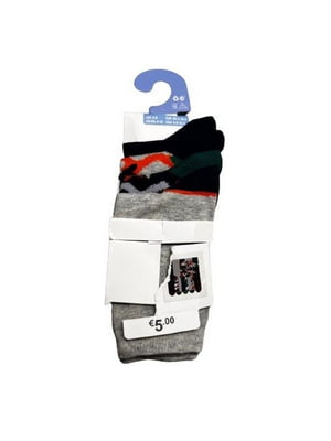Набір різнокольорових в принт шкарпеток (4 пари) | 6849197