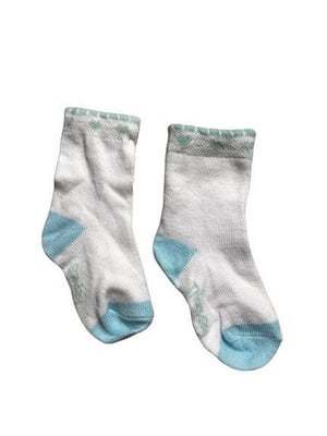 Шкарпетки біло-блакитні з малюнком | 6849303