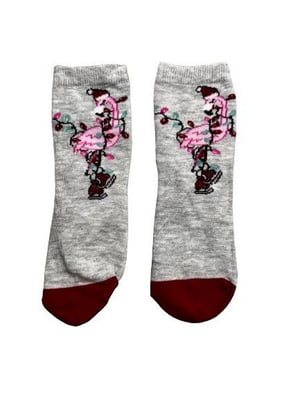 Сірі шкарпетки з малюнком “Фламінго” | 6849359