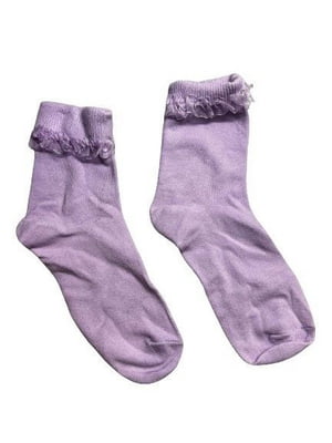 Шкарпетки бузкового кольору з мереживом | 6849445