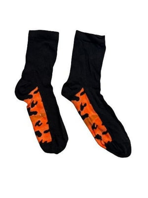Шкарпетки чорно-помаранчеві з малюнком | 6849481