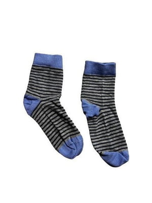 Шкарпетки сіро-блакитні в смужку | 6849482
