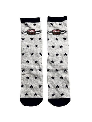 Шкарпетки сірі в принт-зірки | 6849523
