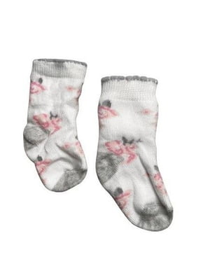 Шкарпетки біло-сірі з квітковим малюнком | 6849557