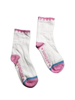 Шкарпетки біло-рожеві | 6849611