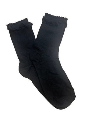 Чорні шкарпетки, оздоблені мереживом | 6849640
