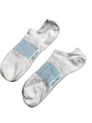 Короткі білі шкарпетки з блакитними смужками | 6849702