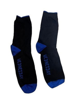 Чорно-сині шкарпетки з написом | 6849851