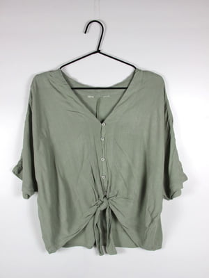 Блузка на ґудзиках кольору хакі | 6849918