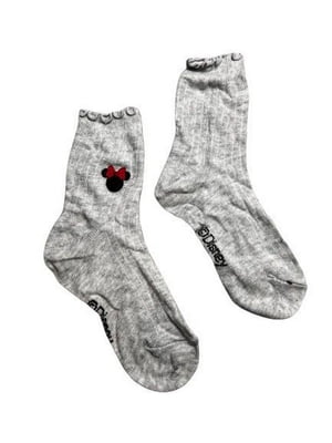 Сірі шкарпетки з малюнком “Міккі Маус” та написом | 6849948