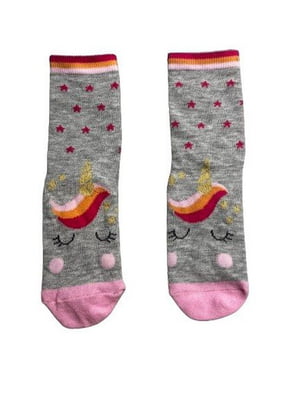 Сірі шкарпетки з малюнком “Єдиноріг” | 6849955