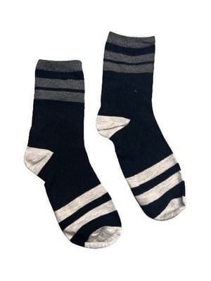 Шкарпетки чорно-сірі зі смужками | 6849974