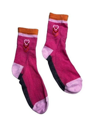 Рожеві шкарпетки з малюнком “Серця” | 6850028