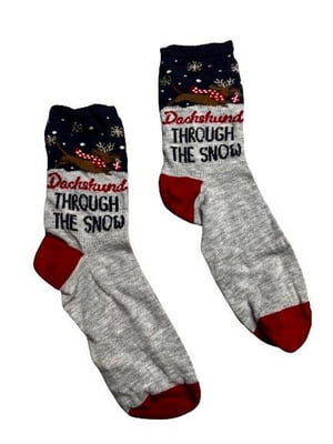 Сірі шкарпетки з малюнком “Новорічний олень” | 6850056
