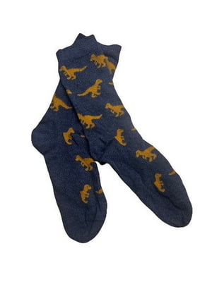 Темно-сині шкарпетки з принтом “Динозаврики” | 6850107