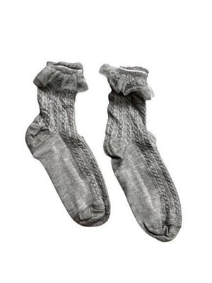 Шкарпетки сірі з рюшами | 6850159