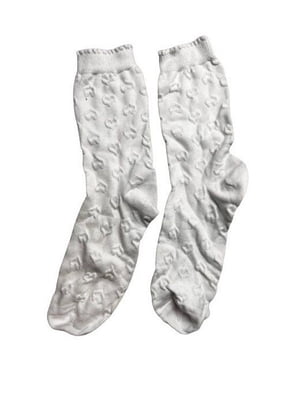 Білі шкарпетки в принт | 6850238