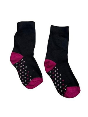 Шкарпетки чорно-рожеві в горох | 6850312