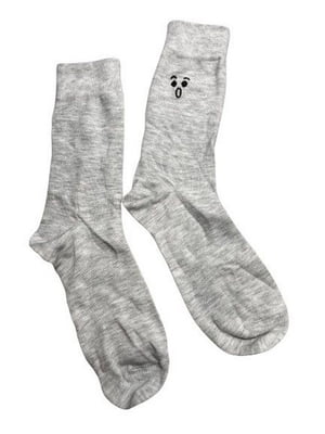 Сірі шкарпетки з малюнком | 6850320