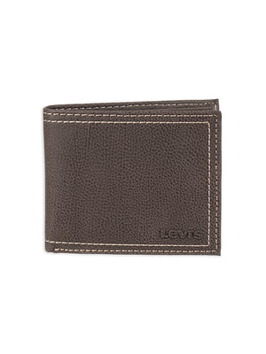 Коричневий шкіряний гаманець подвійного додавання | 6851025