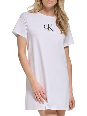 Домашнее белое платье для сна с логотипом | 6851049