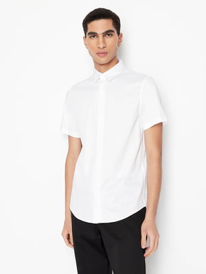 Белая рубашка с коротким рукавом | 6851113