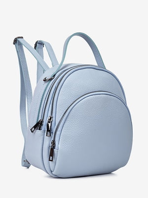 Сумка-рюкзак кожаная голубая | 6851507