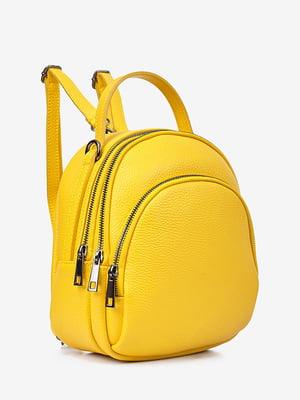 Сумка-рюкзак шкіряна жовта | 6851508