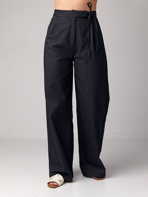 Черные классические брюки в елочку | 6851496