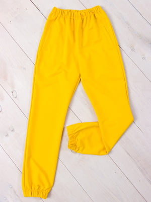 Жовті трикотажні штани на резинці | 6852297