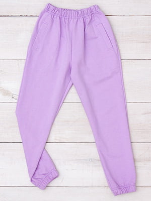 Фіолетові трикотажні спортивні штани на резинці | 6852299