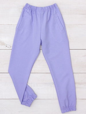Фіолетові трикотажні спортивні штани на резинці | 6852308