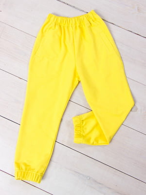 Жовті трикотажні штани на резинці | 6852316